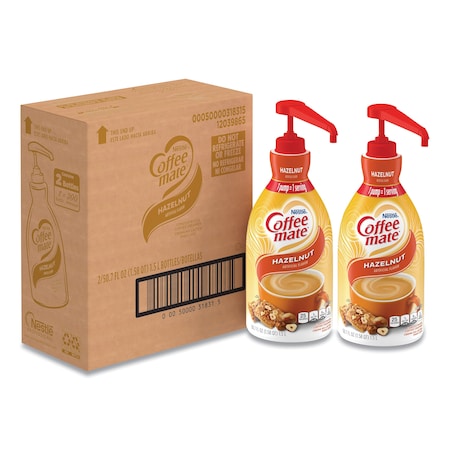 Coffee Mate Liquid Coffee Creamer, Hazelnut, 1.5 L Pump Bottle, PK2 31831
